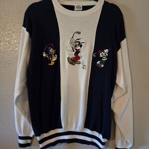 Vintage Small Disney Black and White Crewneck Sweater